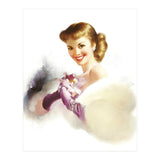 Beautiful Smiling Lady In White (Print Only) thumbnail
