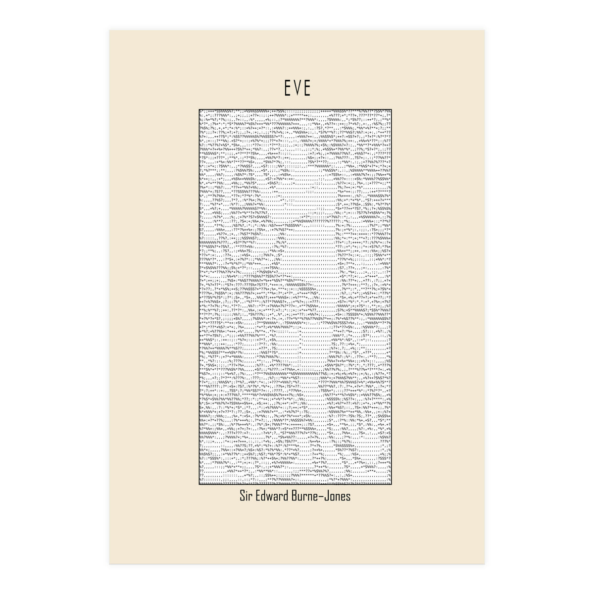 Eve – Sir Edward Burne–jones (ascii Art) (Print Only)