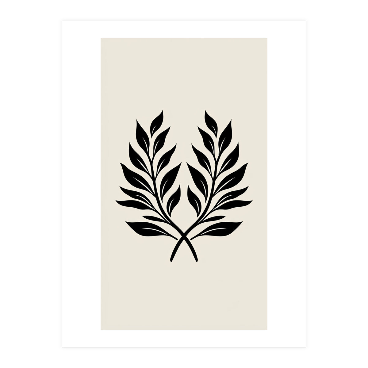 Minimalist Laurel Wreath: Botanical Line Art (Print Only)