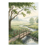 The Quiet Crossing: A Peaceful Meadow Bridge (Print Only) thumbnail