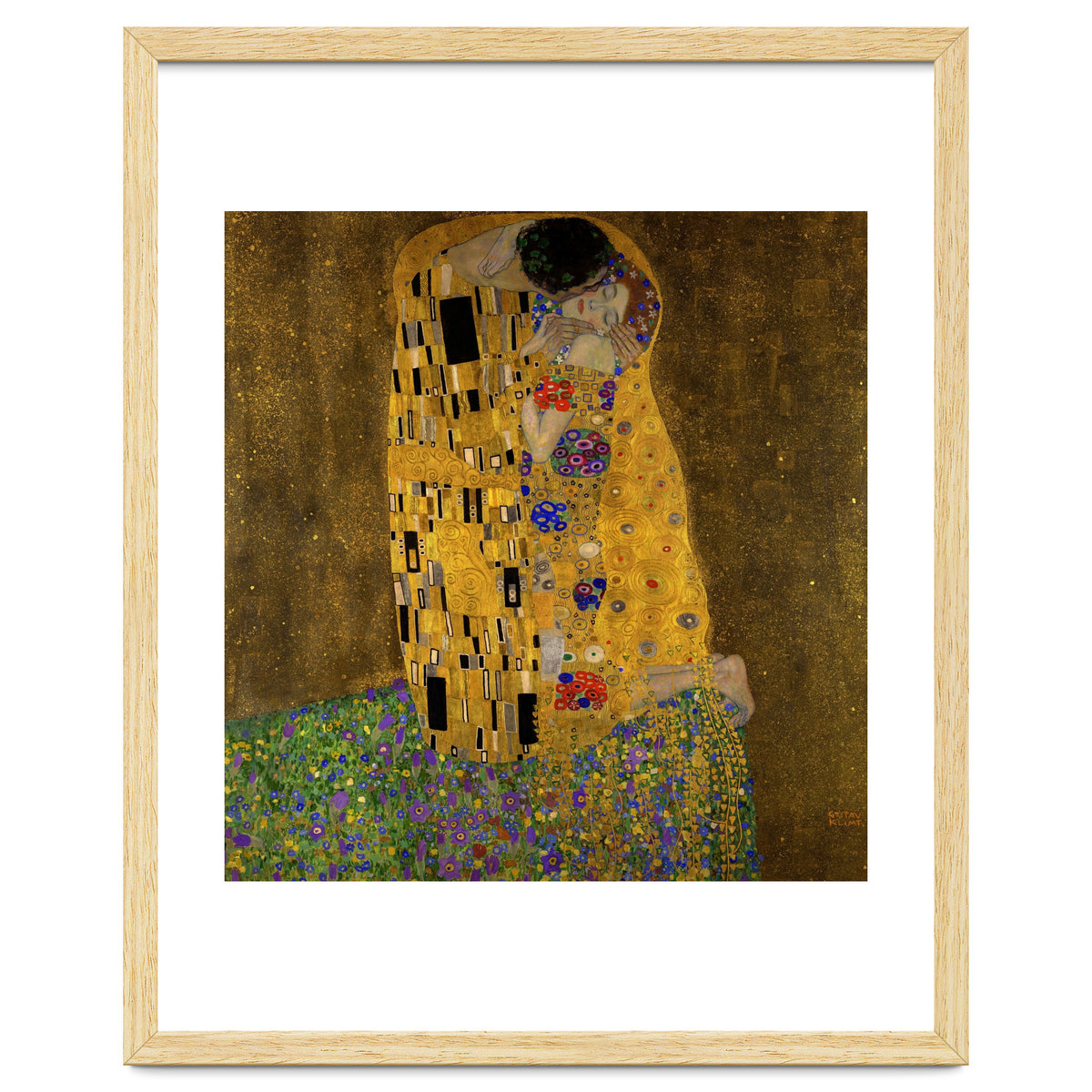 Gustav Klimt The Kiss Gold Romantic Art
