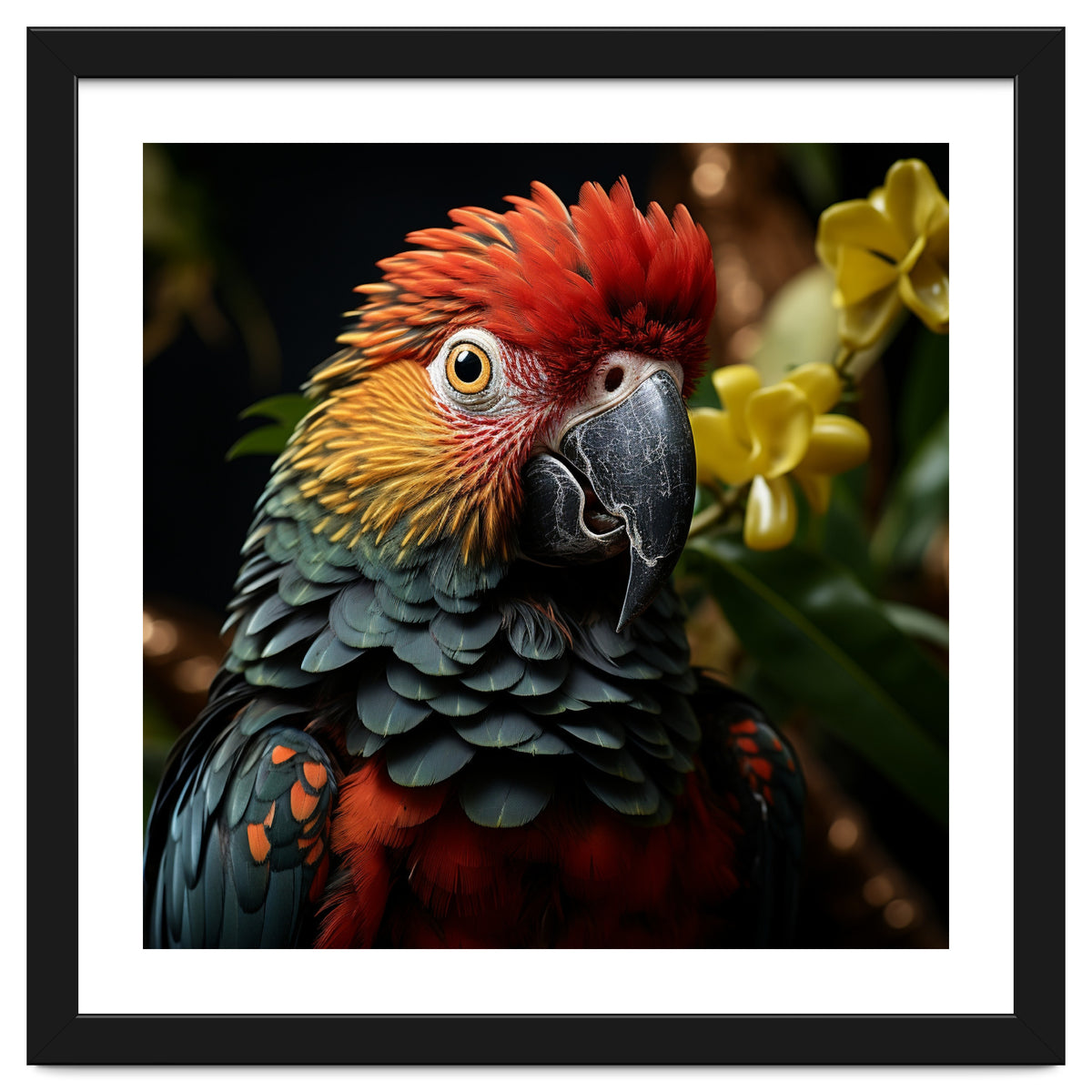 Vibrant Macaw Parrot With Red And Yellow