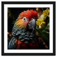 Vibrant Macaw Parrot With Red And Yellow
