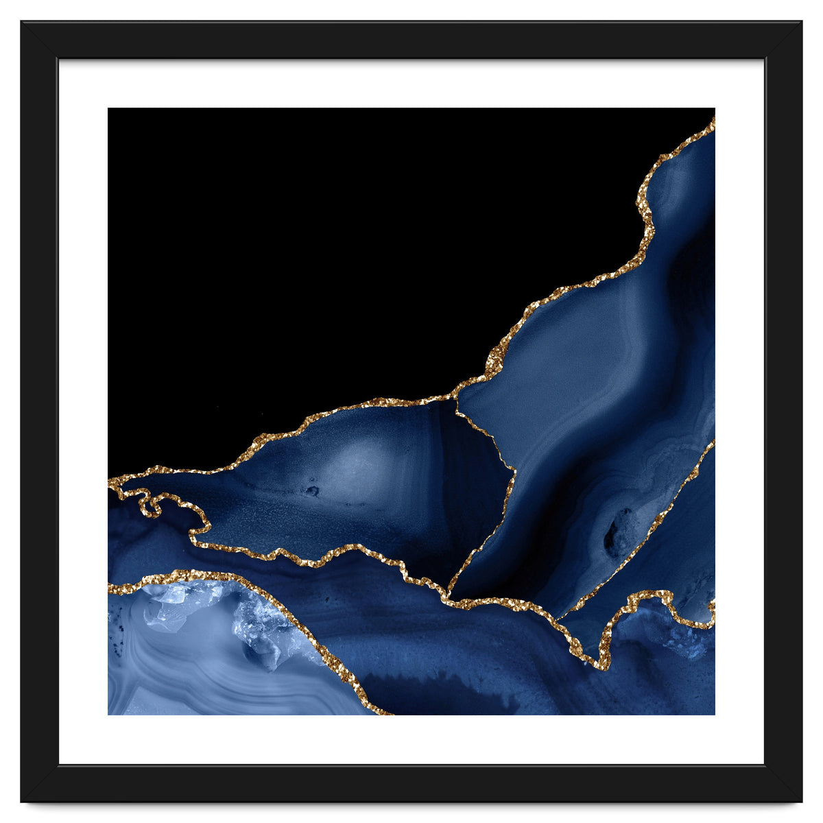 Navy & Gold Agate Texture 03