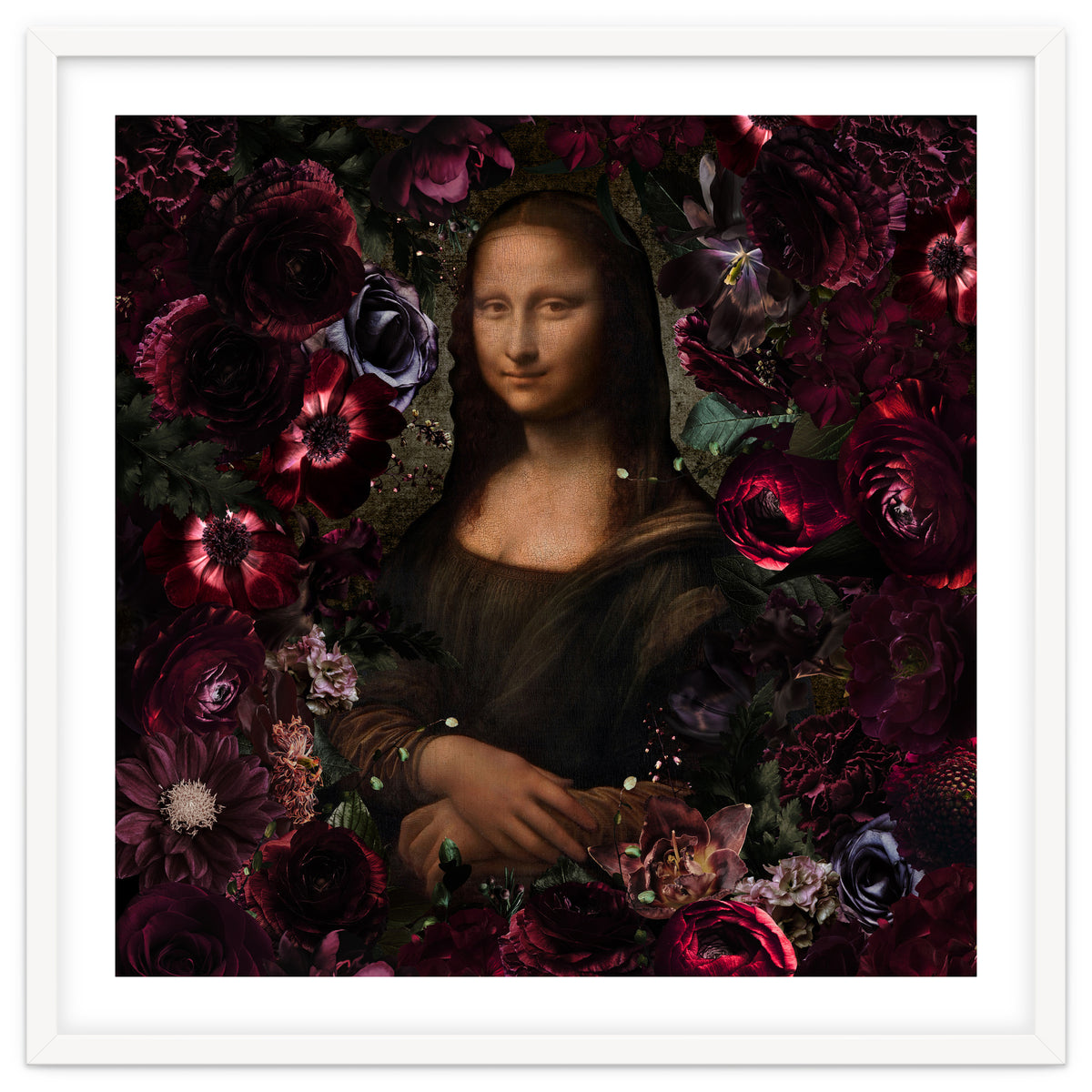 Mona Lisa And Dark Flowers