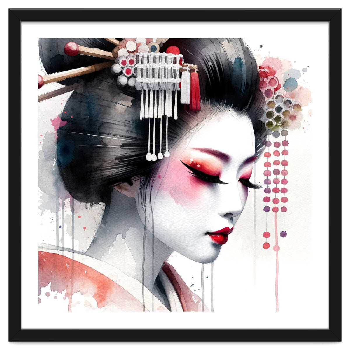 Crimson Kanzashi Modern Geisha