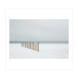 Wood fence in the winter snow beach (Print Only) thumbnail
