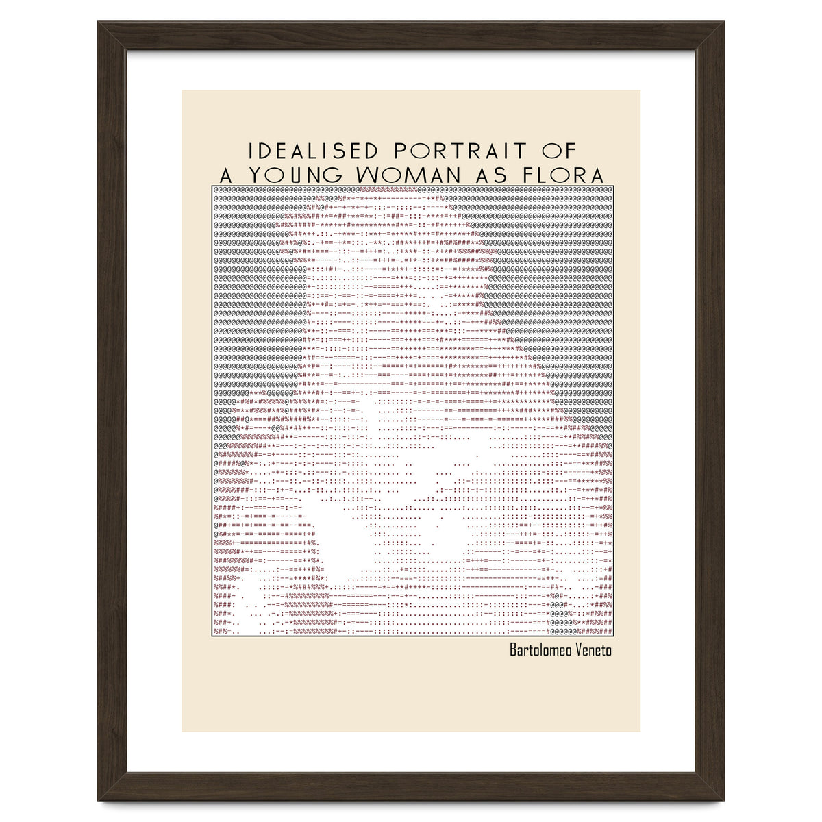 Idealised Portrait of a Young Woman as Flora – Bartolomeo Veneto (ascii art)