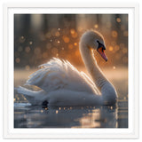 Majestic Swan Gliding On Water During Sunset Golden Hour Wildlife thumbnail