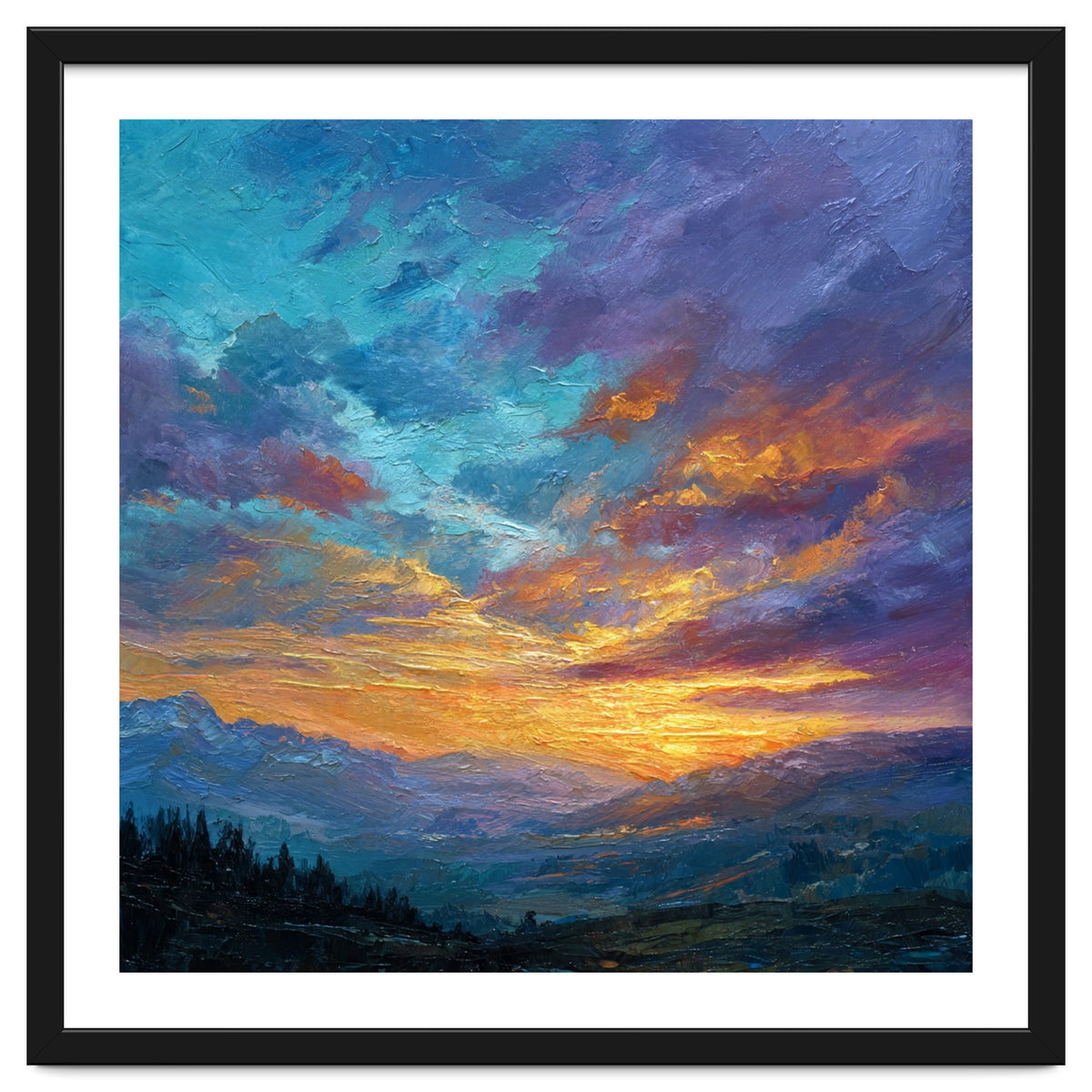Ethereal Alpine Sunset Over Distant Peaks