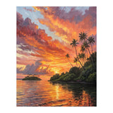 Impressionist Tropical Sunset Over Paradise Island (Print Only) thumbnail