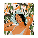 The Orange Grove, Bohemian Woman Summer Travel, Fashion Botanical Nature Garden, Plants Fruits Juicy (Print Only) thumbnail