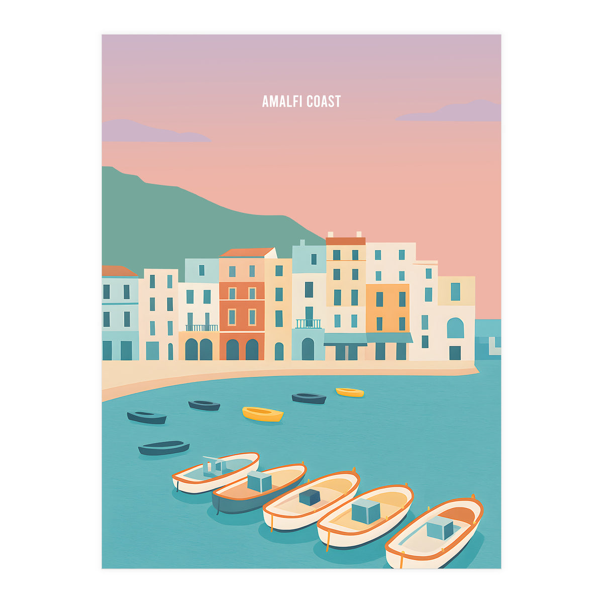Amalfi Coast Italy Travel Postcard (Print Only)