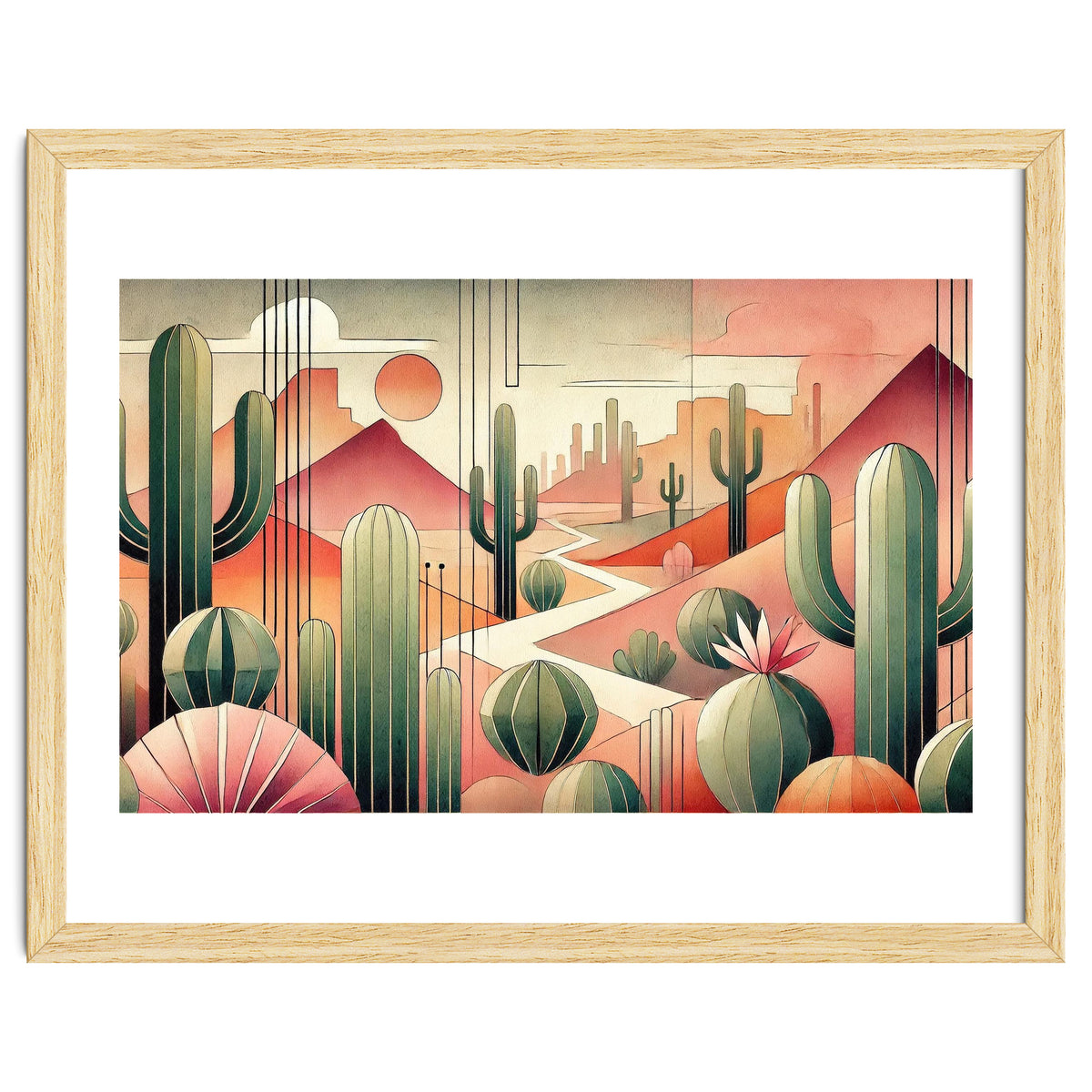 Art Deco Desert Cacti