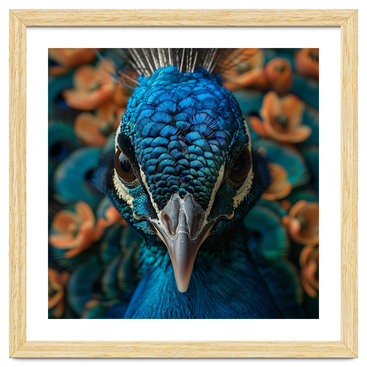 Close Up Portrait Of A Peacock Head