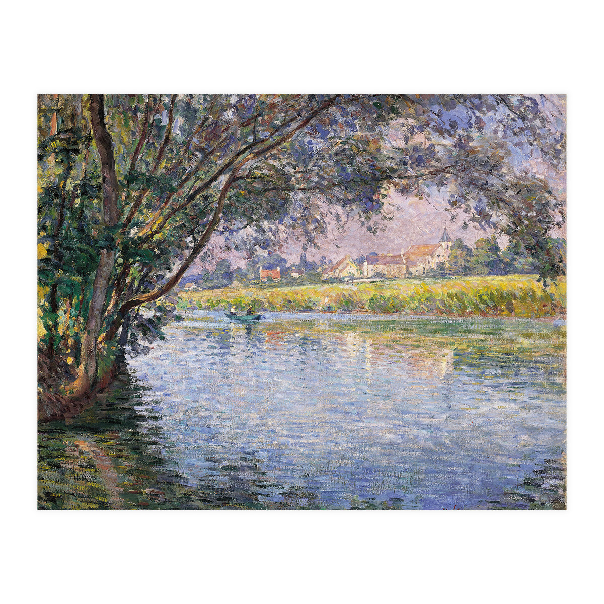Henri Lebasque (Champigné, 1865-Le Cannet, 1937). Banks of the RIver Marne near Montévrain (ca. 1... (Print Only)