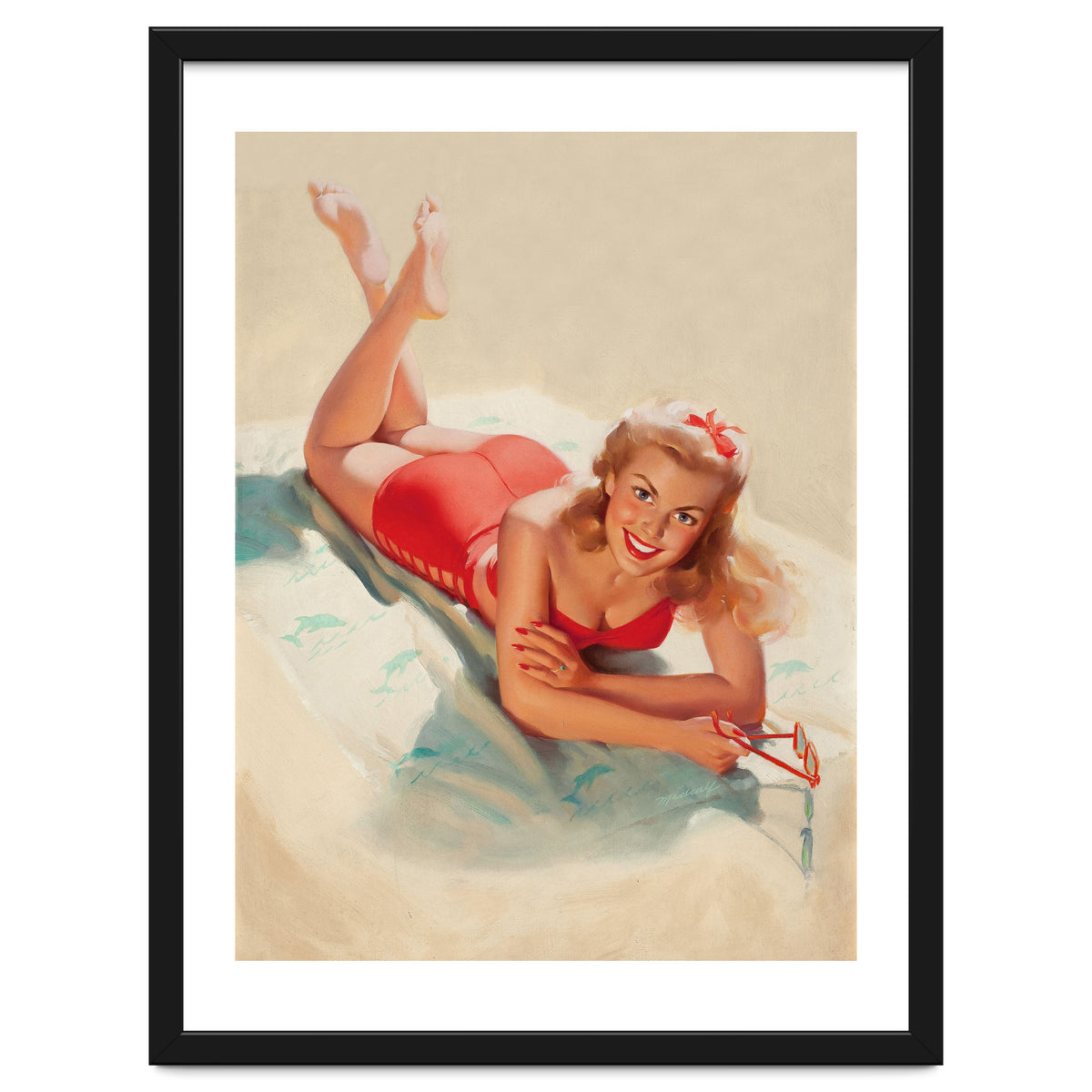 Pinup Girl Posing On A Beach