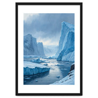 Majestic Arctic Icebergs and Glacial Valley