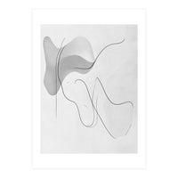 Abstract Black And White Flowing Lines And Shapes (Print Only)