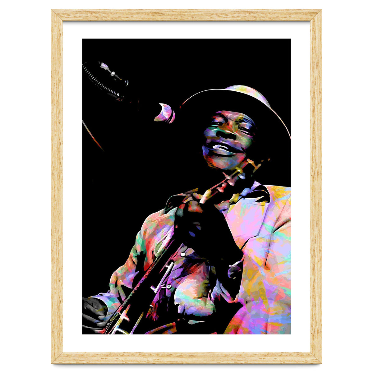 John Lee Hooker American Blues Guitarist Colorful Art