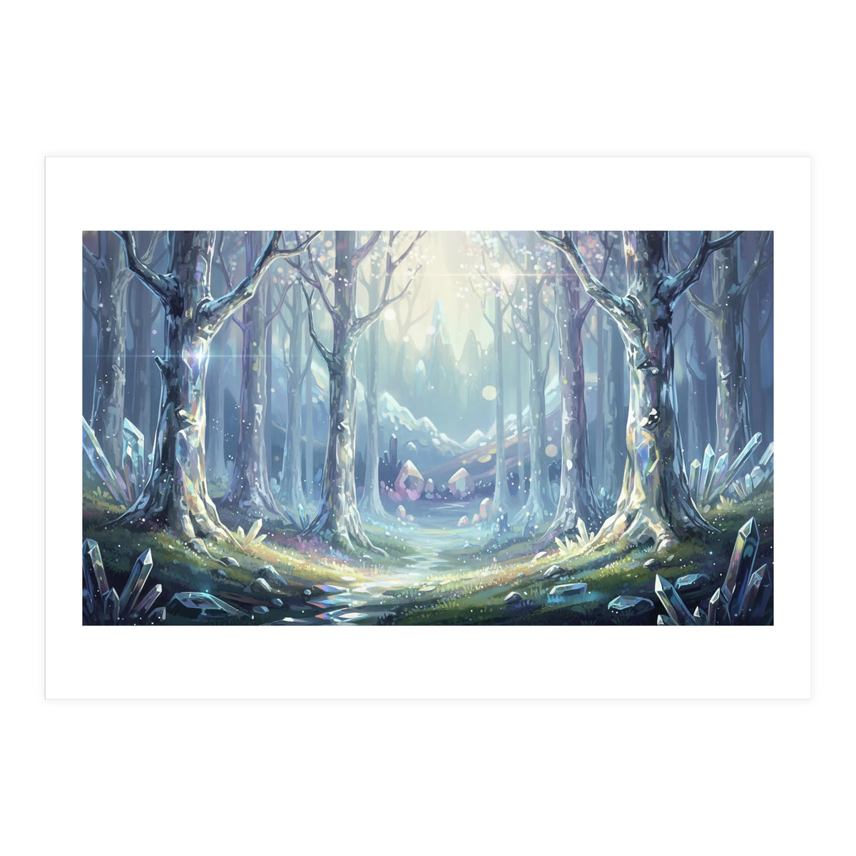 Crystal Forest: Ethereal Fantasy Landscape (Print Only)
