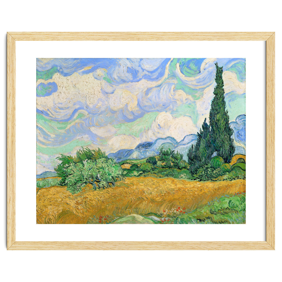 Wheat Field with Cypresses.