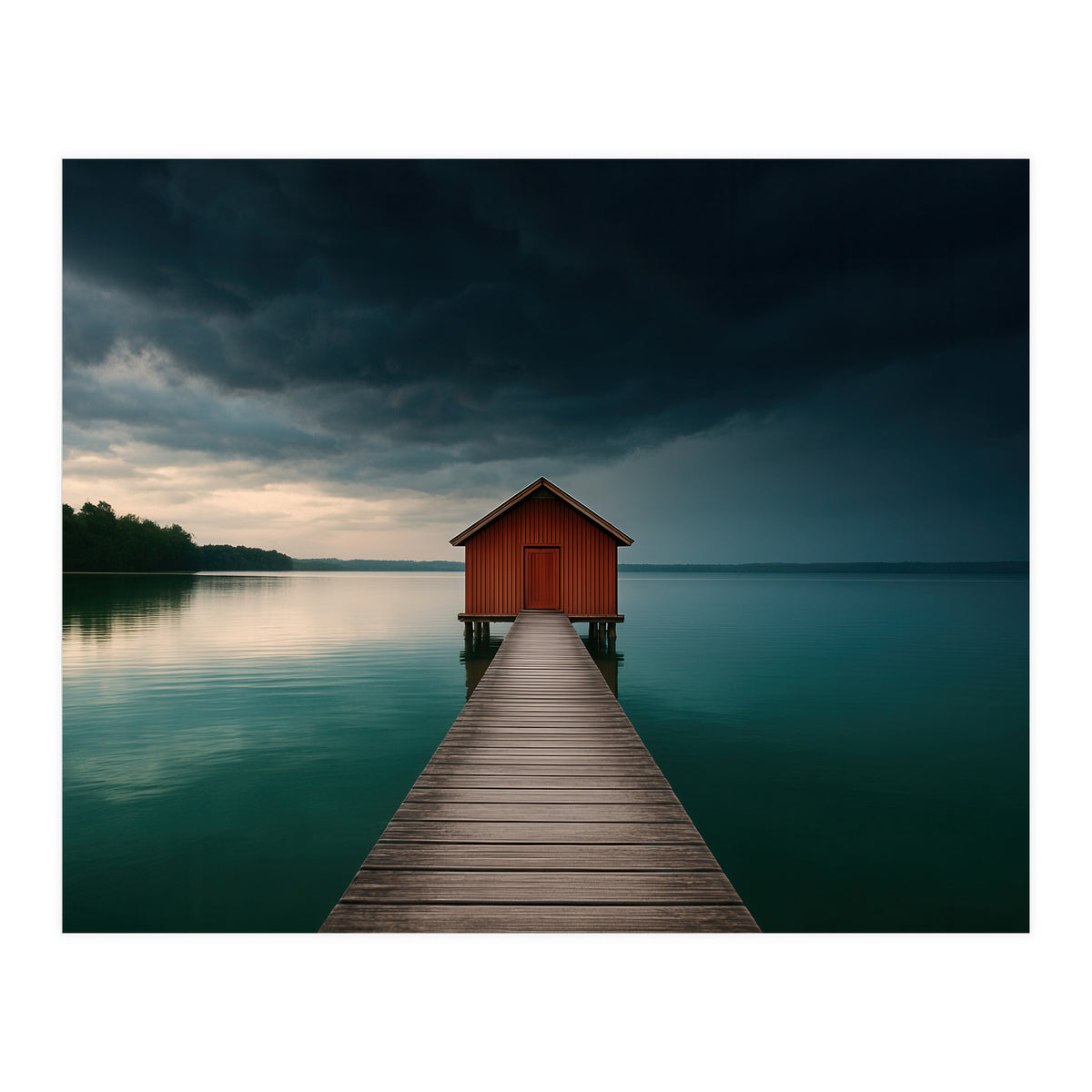 Moody Boathouse Photography Lake House (Print Only)