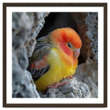 Cute Lovebird Perched On A Rock In A Cave thumbnail