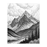 Majestic Alpine Mountain Range Sketch (Print Only) thumbnail