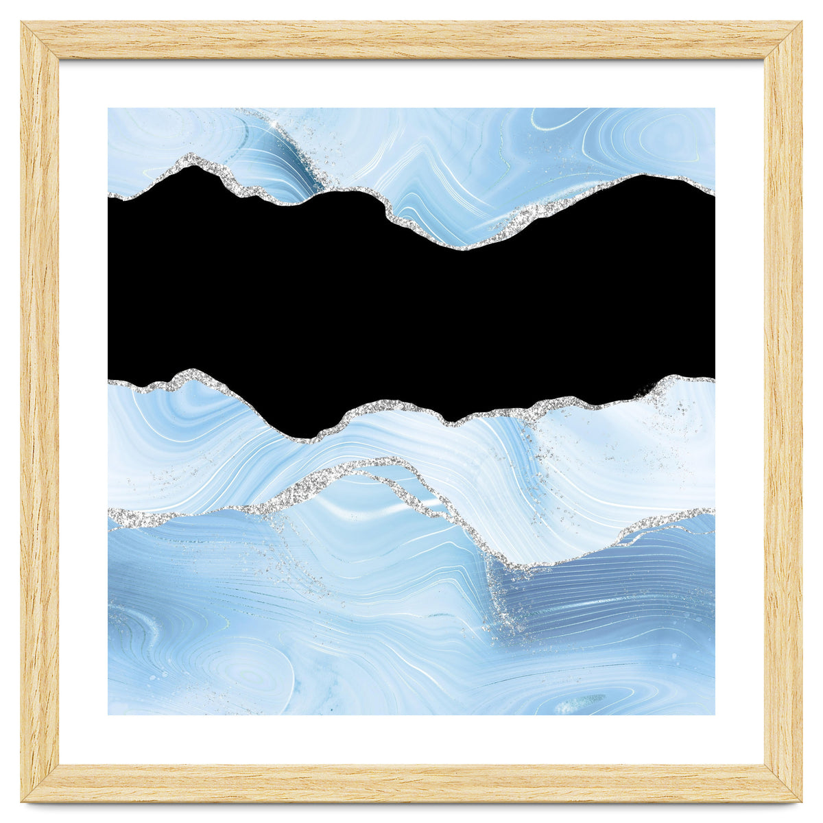 Blue & Silver Agate Glitter Texture 03