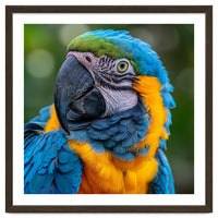 Close Up Blue And Yellow Macaw Parrot Face