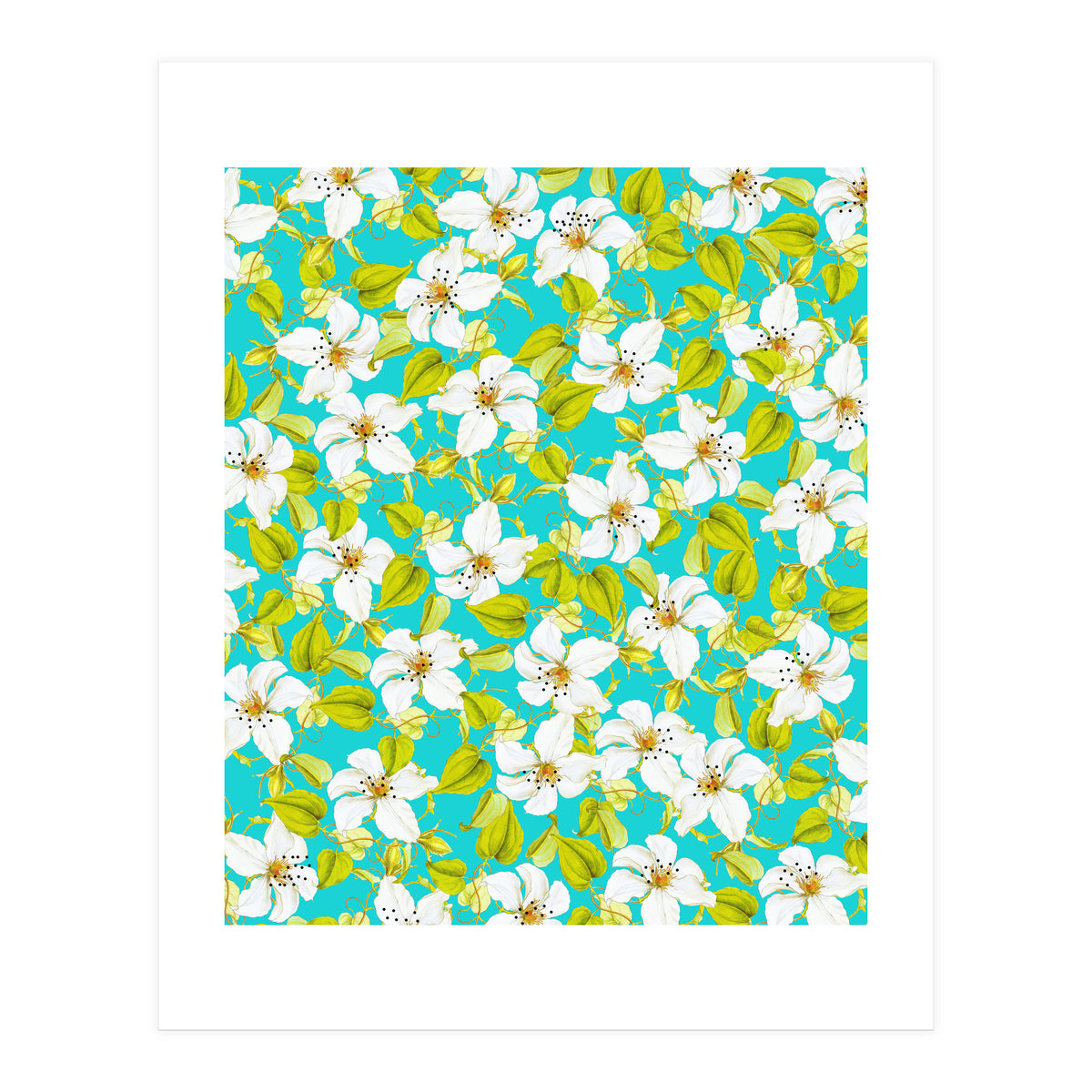 White Floral #society6 #decor #pattern (Print Only)