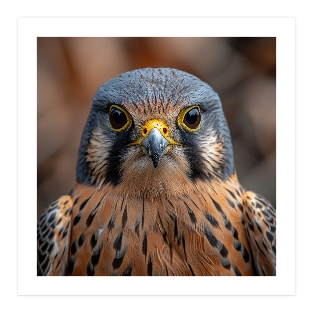 Close Up Kestrel Falcon Bird Portrait Majestic (Print Only)