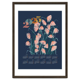 calendar 2025 Linocut flowers blue thumbnail