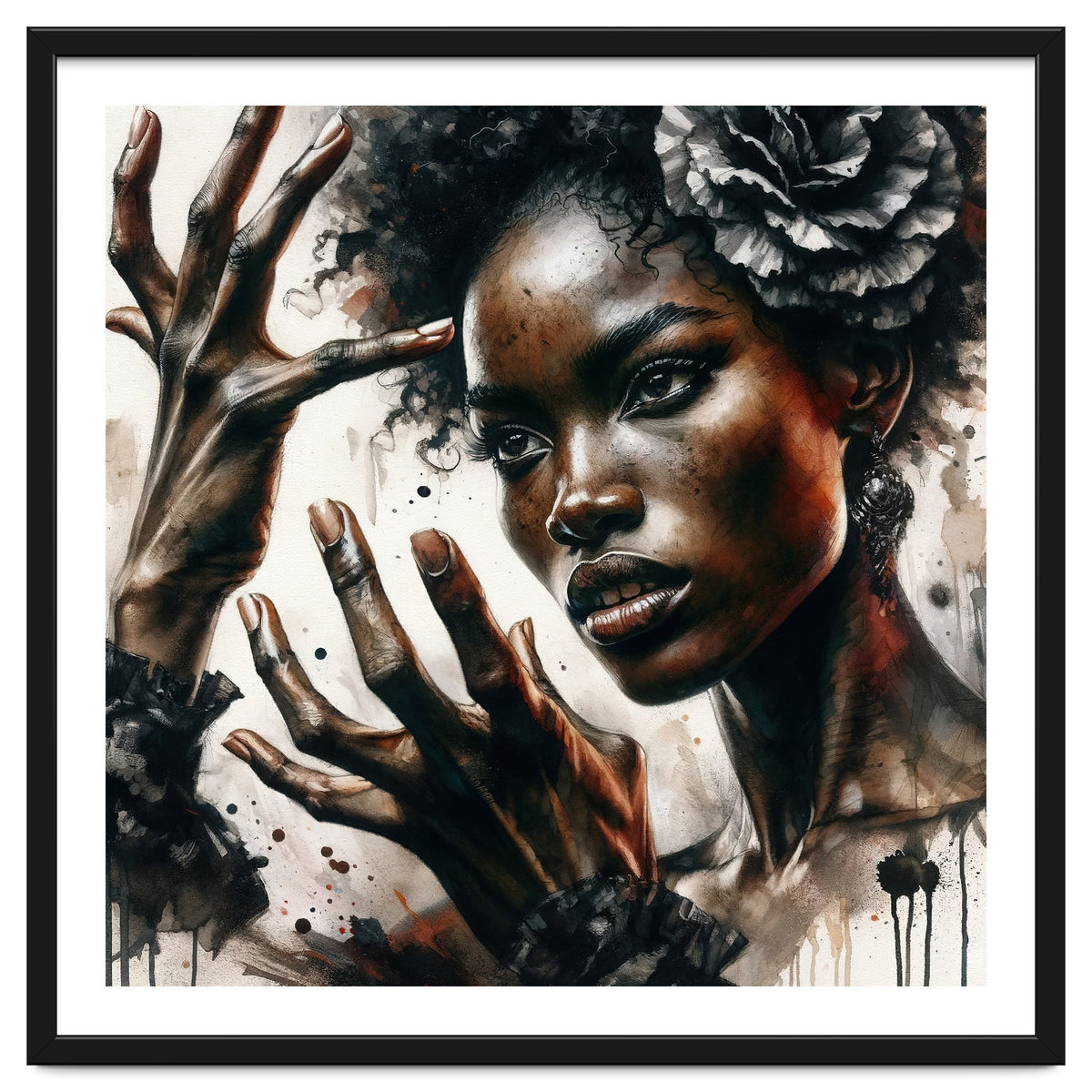 Noir Flamenco Hands Portrait