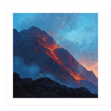 Dramatic Mountain Summit with Fiery Sunset Alpenglow (Print Only) thumbnail