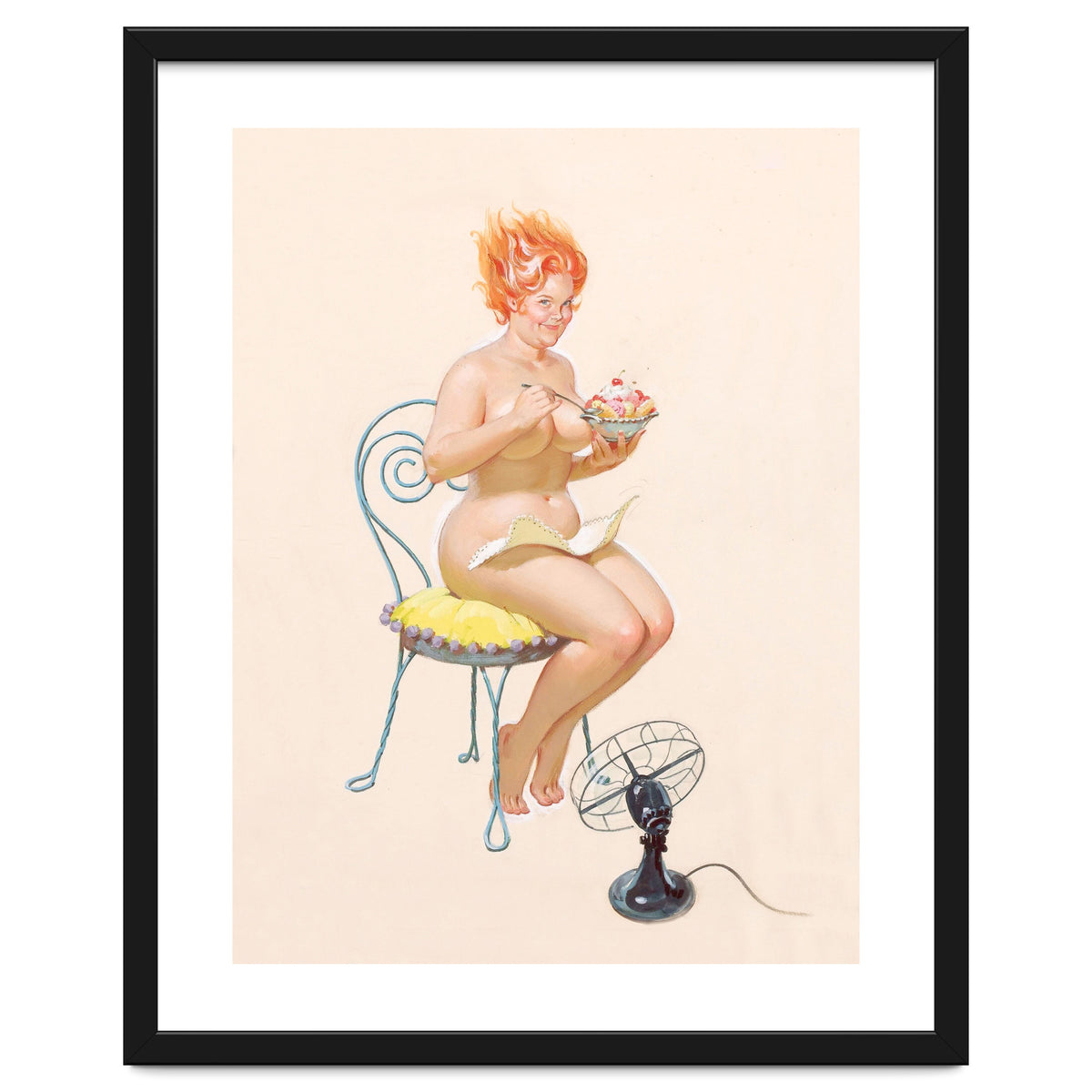 Beautiful Chubby Girl Enjoys In Ice Cream