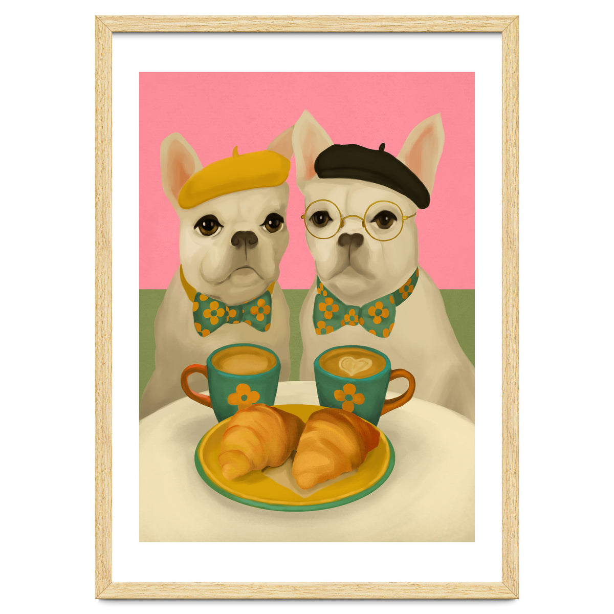 French Bulldogs At Breakfast Café