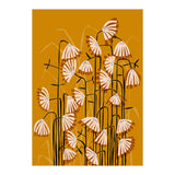 Linocut Flower Meadow Mustard Yellow (Print Only) thumbnail