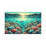 Vintage Australia, Great Barrier Reef Poster (Print Only) thumbnail