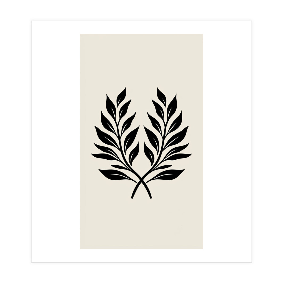 Minimalist Laurel Wreath: Botanical Line Art (Print Only)