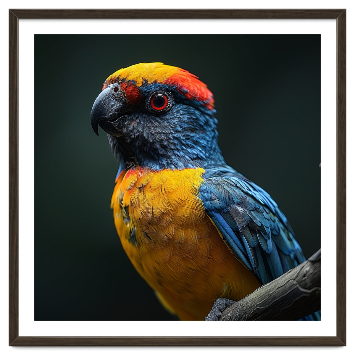 Close Up Colorful Parrot Perched On A Branch