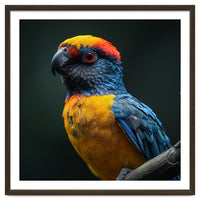 Close Up Colorful Parrot Perched On A Branch