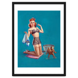 Pinup Girl Bathing A Dog thumbnail