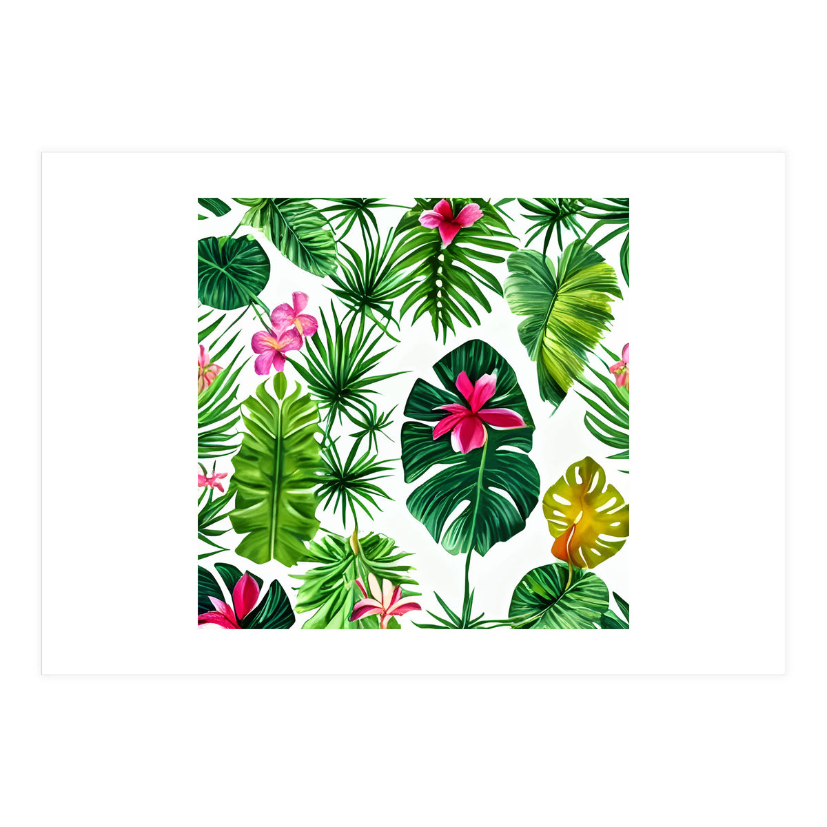 The Tropic, Banana Leaves Tropical Jungle Botanical, Palm Plants Monstera Nature, Bohemian Plants Floral (Print Only)