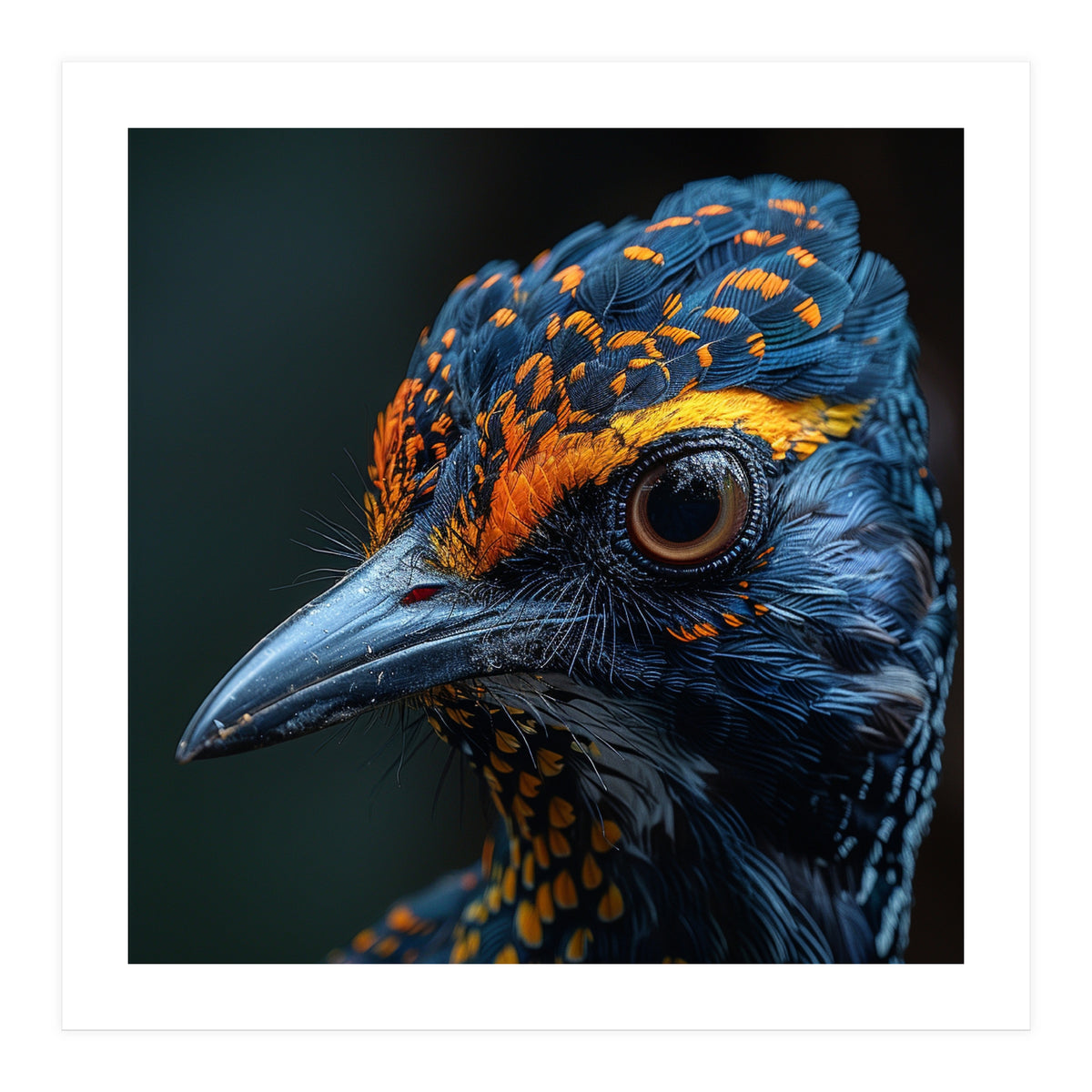 Close Up Of A Colorful Bird Head And Eye (Print Only)