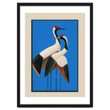 Stillness In Motion Abstract Cranes In Blue thumbnail