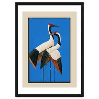 Stillness In Motion Abstract Cranes In Blue