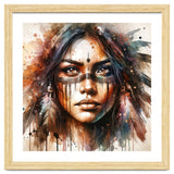 Powerful Tribal Warrior Woman Masked Gaze thumbnail