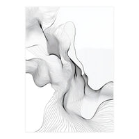 Abstract Black And White Flowing Lines (Print Only)